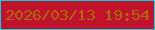 文字の大きさ：4、枠の色：0fcee3、背景の色：c0112d、文字の色：ab6b0b 無料ブログパーツのブログ時計