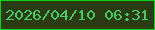 文字の大きさ：1、枠の色：0fd01a、背景の色：2b3c14、文字の色：46ca67 無料ブログパーツのブログ時計