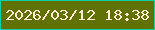 文字の大きさ：4、枠の色：0fd0a9、背景の色：617205、文字の色：feead0 無料ブログパーツのブログ時計