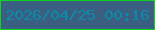 文字の大きさ：3、枠の色：0fd41f、背景の色：3a5f80、文字の色：098aa8 無料ブログパーツのブログ時計