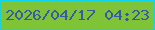 文字の大きさ：5、枠の色：0fd4ed、背景の色：7fc436、文字の色：365aa3 無料ブログパーツのブログ時計