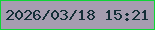 文字の大きさ：5、枠の色：0fd536、背景の色：a69db0、文字の色：142e37 無料ブログパーツのブログ時計