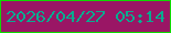 文字の大きさ：4、枠の色：0fd900、背景の色：9a1665、文字の色：07ac90 無料ブログパーツのブログ時計