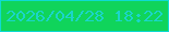 文字の大きさ：5、枠の色：0fdad2、背景の色：10d45b、文字の色：1bd5ca 無料ブログパーツのブログ時計