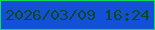 文字の大きさ：1、枠の色：0fdc58、背景の色：1250d7、文字の色：0d4724 無料ブログパーツのブログ時計