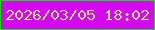 文字の大きさ：2、枠の色：0fdd0b、背景の色：d607f3、文字の色：d4e27e 無料ブログパーツのブログ時計