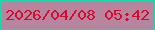 文字の大きさ：5、枠の色：0fdeac、背景の色：b8859e、文字の色：d50b33 無料ブログパーツのブログ時計