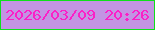 文字の大きさ：1、枠の色：0fdf1c、背景の色：c394e3、文字の色：fb20c7 無料ブログパーツのブログ時計