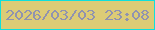 文字の大きさ：1、枠の色：0fdfdc、背景の色：dccc76、文字の色：9093af 無料ブログパーツのブログ時計