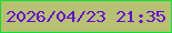 文字の大きさ：4、枠の色：0fe033、背景の色：b7c171、文字の色：670adb 無料ブログパーツのブログ時計