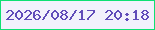 文字の大きさ：2、枠の色：0fe073、背景の色：f2f1fc、文字の色：604cb9 無料ブログパーツのブログ時計