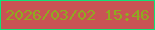 文字の大きさ：2、枠の色：0fe377、背景の色：c85454、文字の色：8faa20 無料ブログパーツのブログ時計