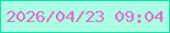 文字の大きさ：1、枠の色：0fe4a7、背景の色：abfee4、文字の色：e26cc7 無料ブログパーツのブログ時計