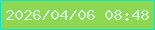 文字の大きさ：3、枠の色：0fe6c9、背景の色：8fd651、文字の色：d0eedf 無料ブログパーツのブログ時計