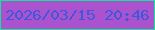 文字の大きさ：4、枠の色：0fe797、背景の色：ab52ce、文字の色：3d58d8 無料ブログパーツのブログ時計