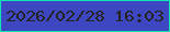 文字の大きさ：1、枠の色：0fe7b2、背景の色：3d47c2、文字の色：242320 無料ブログパーツのブログ時計