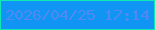 文字の大きさ：2、枠の色：0fe9b3、背景の色：1195f4、文字の色：5089ef 無料ブログパーツのブログ時計