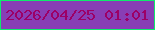 文字の大きさ：5、枠の色：0fea6c、背景の色：883eb5、文字の色：9c0066 無料ブログパーツのブログ時計