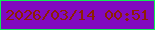 文字の大きさ：1、枠の色：0fec56、背景の色：810abf、文字の色：8e1f03 無料ブログパーツのブログ時計