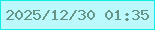 文字の大きさ：5、枠の色：0fede6、背景の色：bbf9fd、文字の色：669383 無料ブログパーツのブログ時計