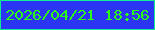 文字の大きさ：3、枠の色：0fef91、背景の色：2c35f3、文字の色：2bfb15 無料ブログパーツのブログ時計