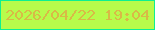 文字の大きさ：5、枠の色：0fef91、背景の色：b8fb4b、文字の色：d8ba46 無料ブログパーツのブログ時計