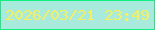 文字の大きさ：3、枠の色：0ff081、背景の色：a8eadc、文字の色：f7f05d 無料ブログパーツのブログ時計