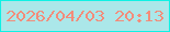 文字の大きさ：3、枠の色：0ff1e4、背景の色：abe7e9、文字の色：f38c7a 無料ブログパーツのブログ時計
