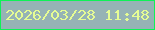 文字の大きさ：4、枠の色：0ff256、背景の色：96b3b5、文字の色：e6fc94 無料ブログパーツのブログ時計