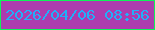 文字の大きさ：4、枠の色：0ff258、背景の色：ad3cae、文字の色：21aff9 無料ブログパーツのブログ時計