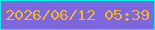 文字の大きさ：5、枠の色：0ff2e7、背景の色：7d67dc、文字の色：f2b434 無料ブログパーツのブログ時計