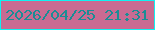 文字の大きさ：2、枠の色：0ff2f2、背景の色：c96b92、文字の色：1a8d95 無料ブログパーツのブログ時計