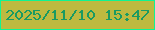 文字の大きさ：2、枠の色：0ff493、背景の色：bdba40、文字の色：199a62 無料ブログパーツのブログ時計