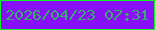文字の大きさ：4、枠の色：0ff526、背景の色：8810f6、文字の色：36ad6f 無料ブログパーツのブログ時計