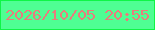文字の大きさ：4、枠の色：0ff546、背景の色：4ffe93、文字の色：e87c7d 無料ブログパーツのブログ時計