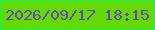 文字の大きさ：1、枠の色：0ff664、背景の色：64da02、文字の色：6348bc 無料ブログパーツのブログ時計