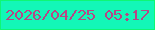 文字の大きさ：1、枠の色：0ff774、背景の色：13f7b7、文字の色：b74685 無料ブログパーツのブログ時計