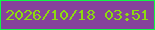 文字の大きさ：2、枠の色：0ff847、背景の色：86439b、文字の色：8ddb0f 無料ブログパーツのブログ時計