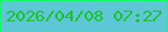 文字の大きさ：2、枠の色：0fff60、背景の色：5dc7d5、文字の色：1bc227 無料ブログパーツのブログ時計