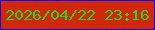 文字の大きさ：3、枠の色：1001e3、背景の色：d1280d、文字の色：2dd423 無料ブログパーツのブログ時計