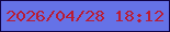 文字の大きさ：5、枠の色：100244、背景の色：6572e7、文字の色：b91c34 無料ブログパーツのブログ時計