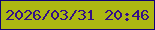 文字の大きさ：4、枠の色：100277、背景の色：adb812、文字の色：340f86 無料ブログパーツのブログ時計