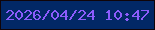文字の大きさ：5、枠の色：100408、背景の色：022866、文字の色：8c5cfc 無料ブログパーツのブログ時計