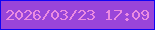 文字の大きさ：2、枠の色：1004f4、背景の色：9945d9、文字の色：ea8be1 無料ブログパーツのブログ時計