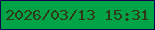 文字の大きさ：5、枠の色：10054a、背景の色：00a345、文字の色：2e391b 無料ブログパーツのブログ時計