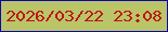 文字の大きさ：2、枠の色：1006aa、背景の色：bac568、文字の色：be1418 無料ブログパーツのブログ時計