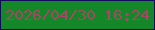 文字の大きさ：4、枠の色：10095c、背景の色：148729、文字の色：a74768 無料ブログパーツのブログ時計