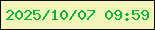 文字の大きさ：2、枠の色：100b02、背景の色：f4f5ba、文字の色：01b337 無料ブログパーツのブログ時計