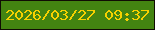 文字の大きさ：5、枠の色：100c03、背景の色：438411、文字の色：f7d100 無料ブログパーツのブログ時計