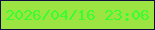 文字の大きさ：3、枠の色：100d42、背景の色：9be442、文字の色：38fd33 無料ブログパーツのブログ時計
